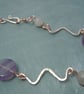 Handmade Fluorite & Rose Quartz wavy necklace - Image 6