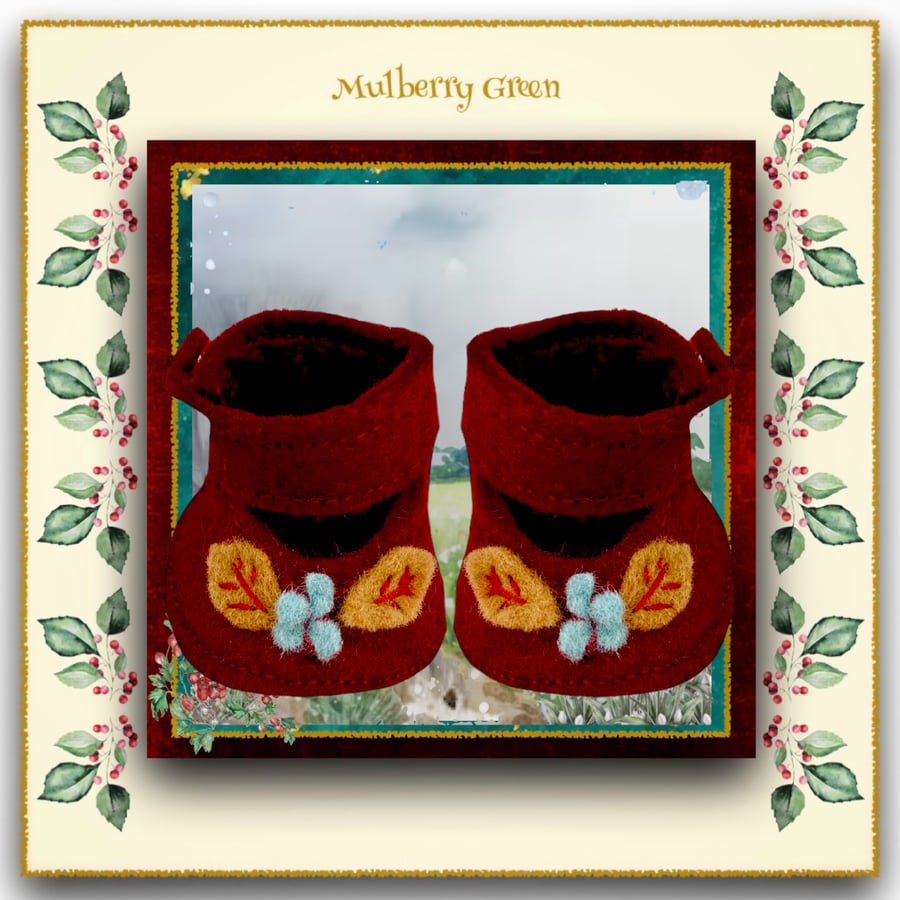 Reserved for June - Claret Embroidered Shoes