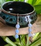 Handmade 925 Silver & Light Blue Crackled Agate Drop Dangle Earrings Gift Boxed  - Image 2