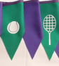 Tennis Bunting: Printed Racket & Ball Flags - Made in England - Image 2