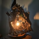 Freestanding Tree-trunk Table Lamp