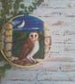 Needle felted owl in moonlit landscape  - Image 3