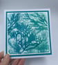 Original gelli print seaweed greetings card. - Image 4