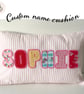 Personalised custom made appliqué letters name cushion