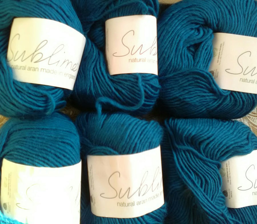 50g SUBLIME NATURAL ARAN Jones teal green