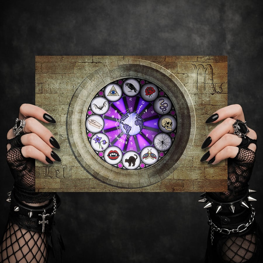 Image of Personal Astrological Art - The Gothic Astrology Chart