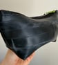 Lined Inner Tube Bag - Green Zip & Black and White Bicycle Lining - Image 3