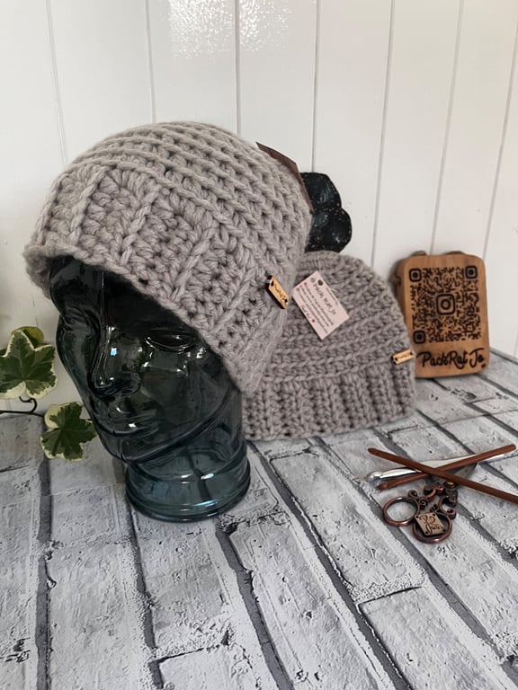 Grey Bun-Beanie