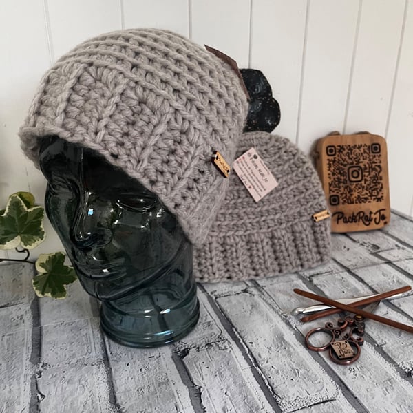 Grey Bun-Beanie