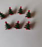 10 Christmas Tree Shape Shank Buttons, 20mm x 18mm Buttons