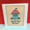 New Home Card - Personalised Machine Embroidered Card