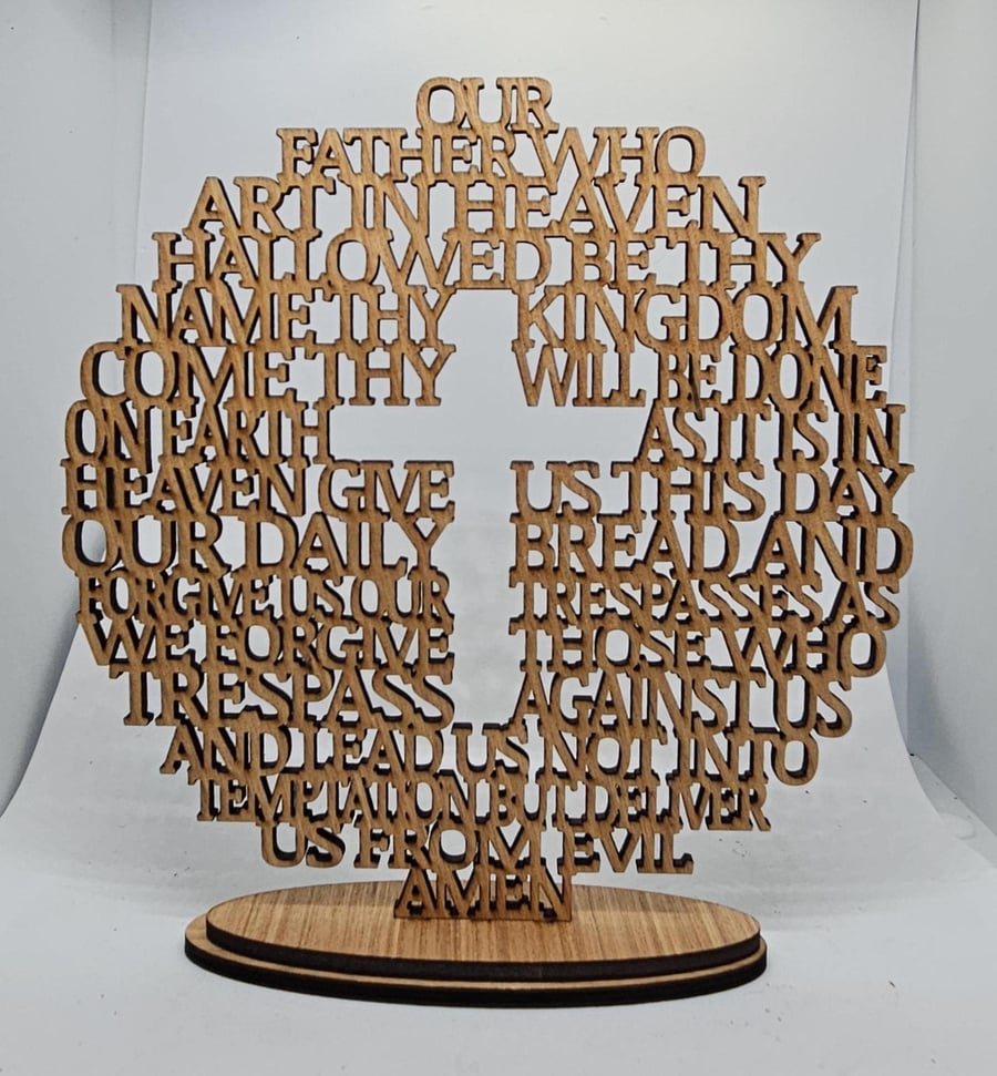 Lord's Prayer - Catholic Version - Wooden Display - Gift, Scripture Decor - Chri