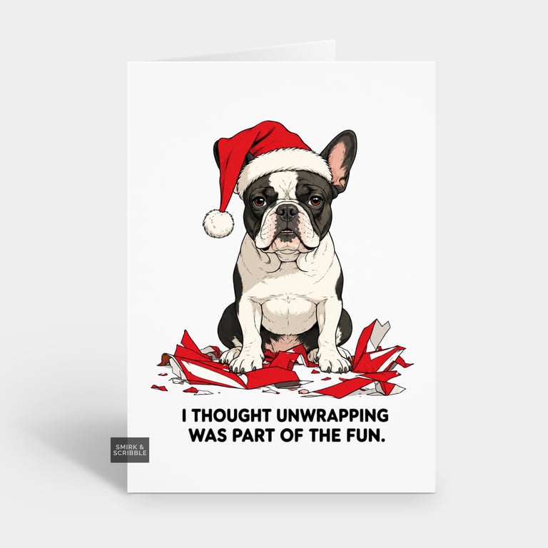 Funny Christmas Card For Him Or Her - Helpful Dog 