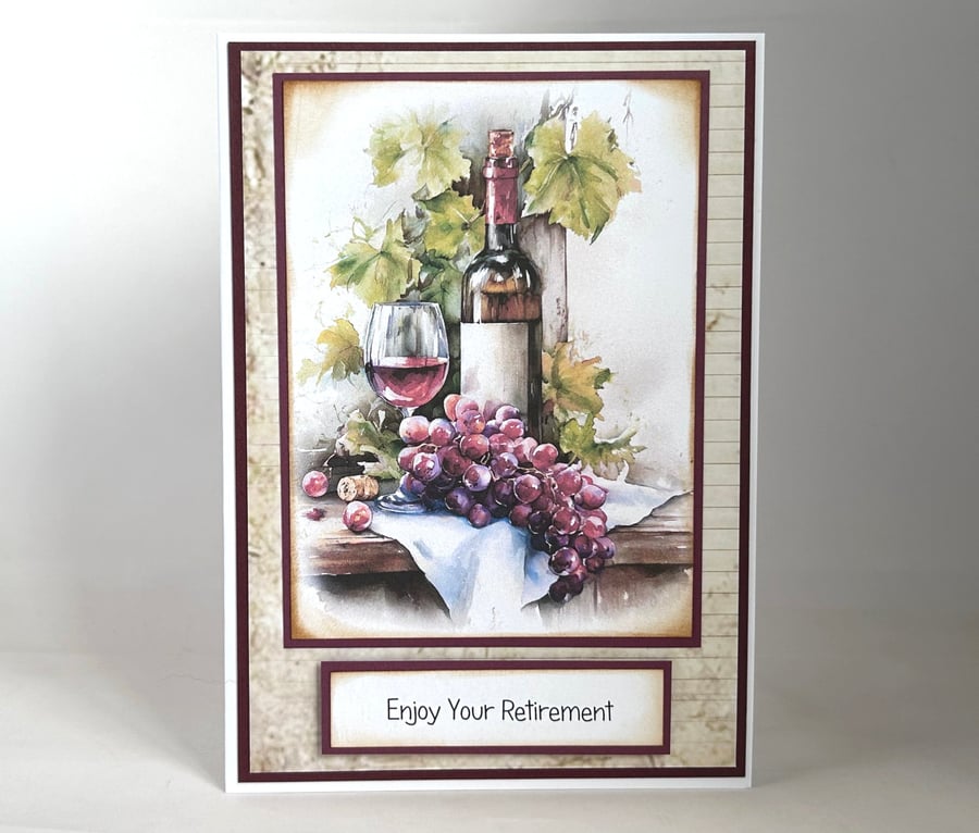 Red wine retirement card