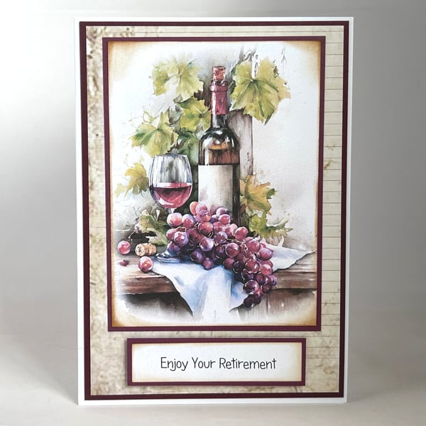 Red wine retirement card