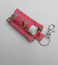 SOLD Key ring lip balm holder in summer fruits fabric keyring  - Image 3