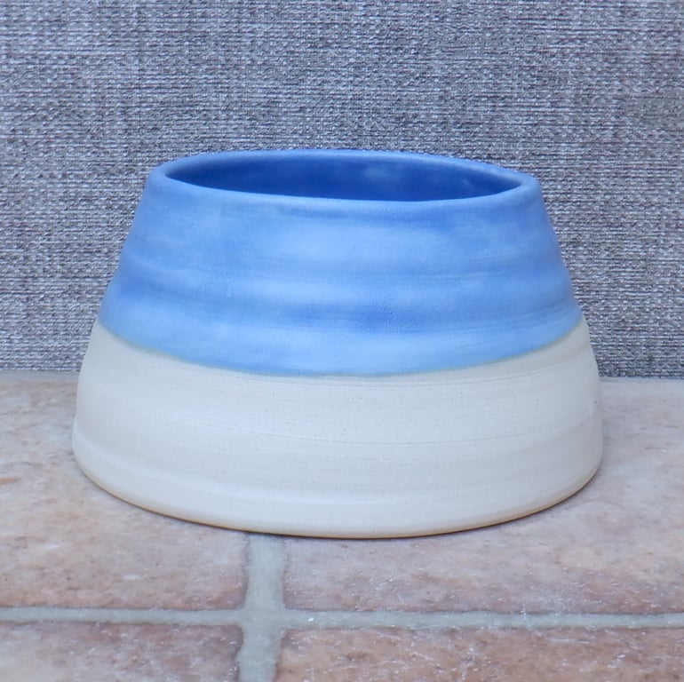 Handmade small cavalier spaniel dog long eared water food bowl stoneware ceramic