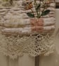 Suffolk puff flowers in a vase textile hanging decoration  - Image 3