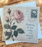 Vintage Botanical Greeting Card. Handmade Parchment Paper Card. 