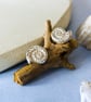 Ammonite Studs - Recycled Fine Silver Coastal Earrings
