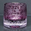 Heather tealight holder with sandblasted papercut design