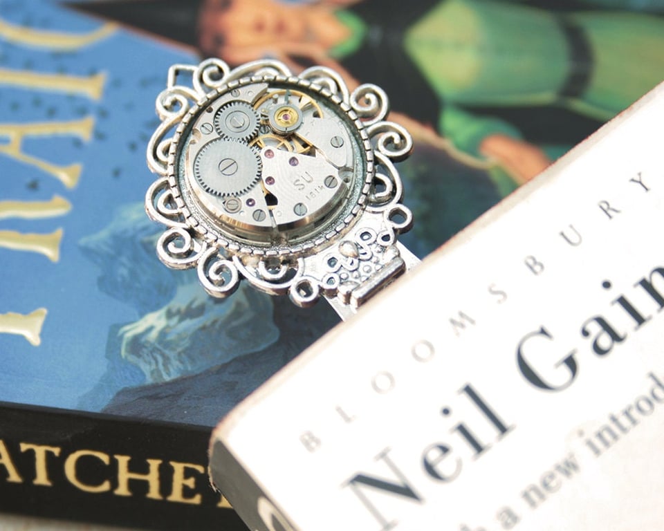 Bookmark Gifts for Reader, Steampunk metal Book Mark with Watch Movement