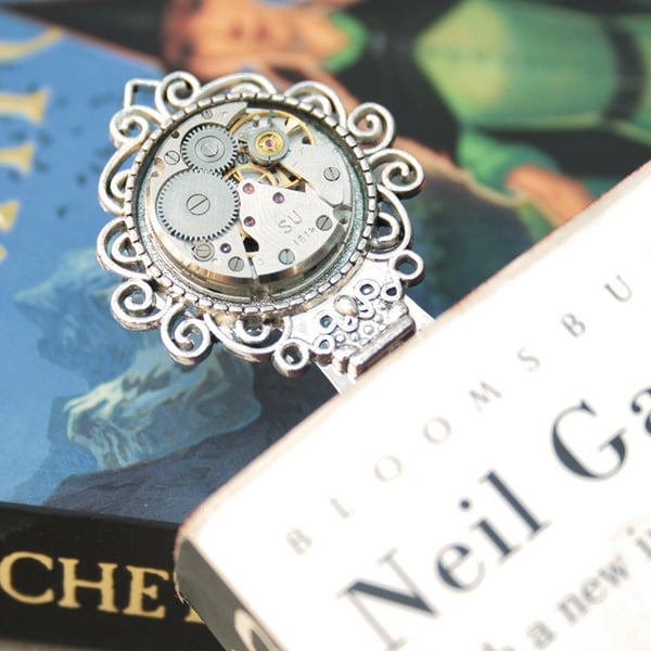 Bookmark Gifts for Reader, Steampunk metal Book Mark with Watch Movement