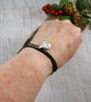 Silver Nugget Necklace or Wrap Bracelet on Waxed Cord with Copper Accents - Image 5