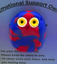 Red and Blue Marbled Emotional Support Owl Worry Stone Keepsake - Image 6