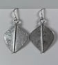 Large silver leaf spear earrings - Image 3
