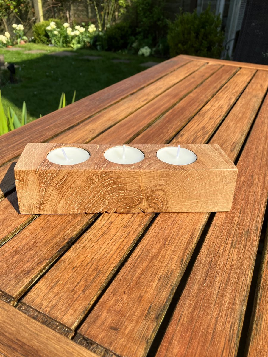 Solid oak Tealight holder