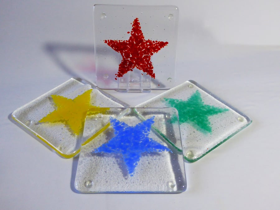 Fused Glass Star Coasters