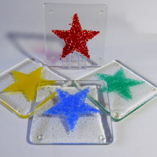 Fused Glass Star Coasters