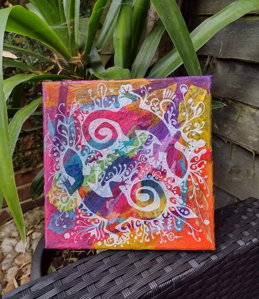 Gecko Colourful painting 