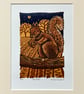 ‘Squirrel’ original lino print