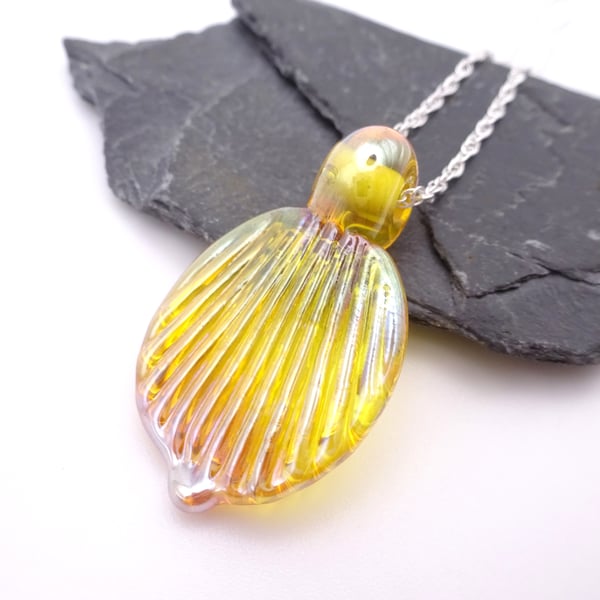gold leaf pendant necklace