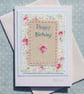 Hand-stitched birthday card, cheerful and pretty, to brighten up someone's day! - Image 3
