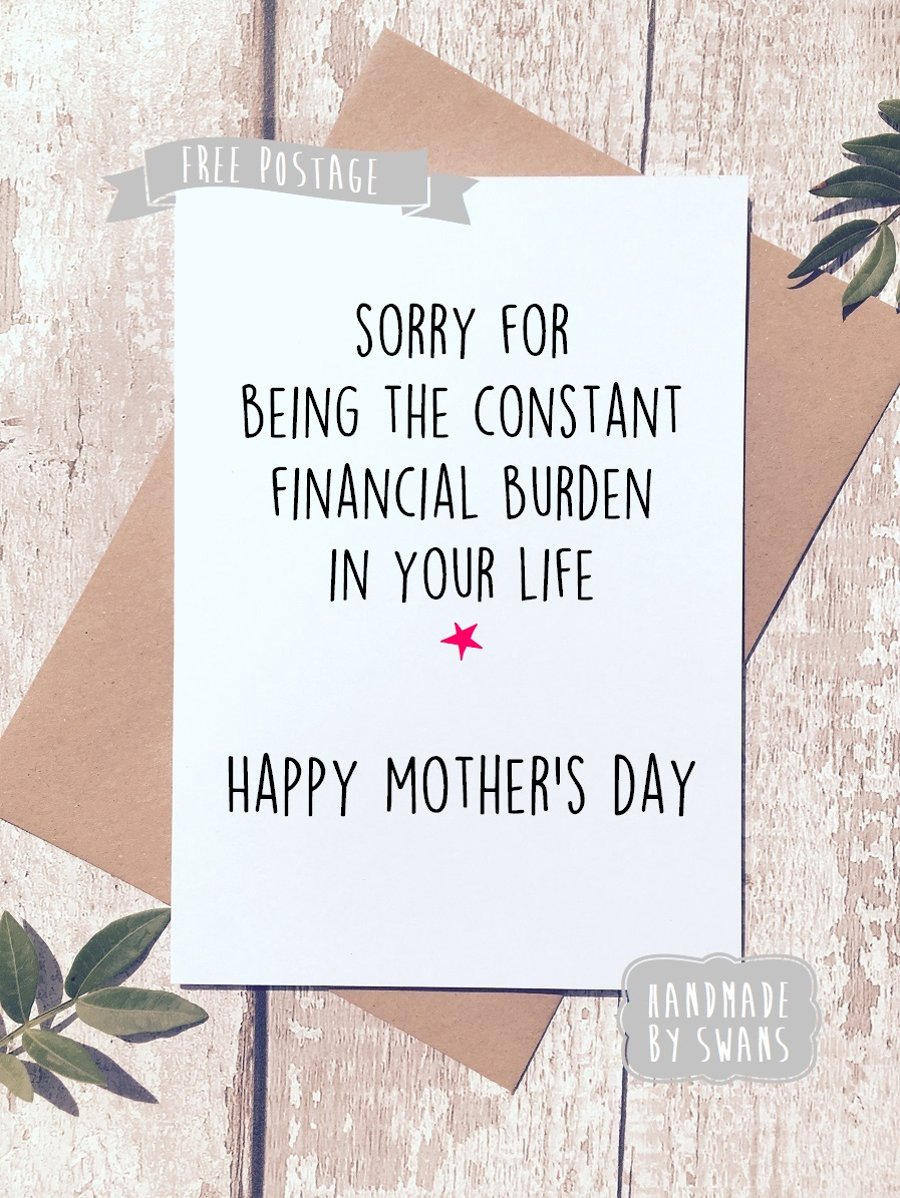 Mother's day card - Financial Burden