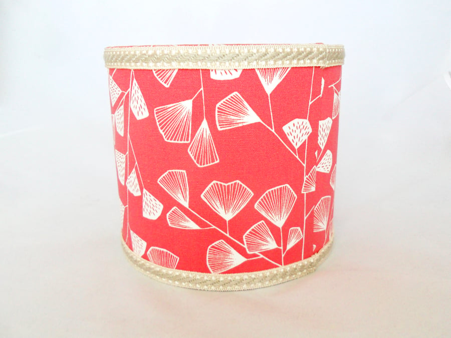 Small drum lampshade in coral pink