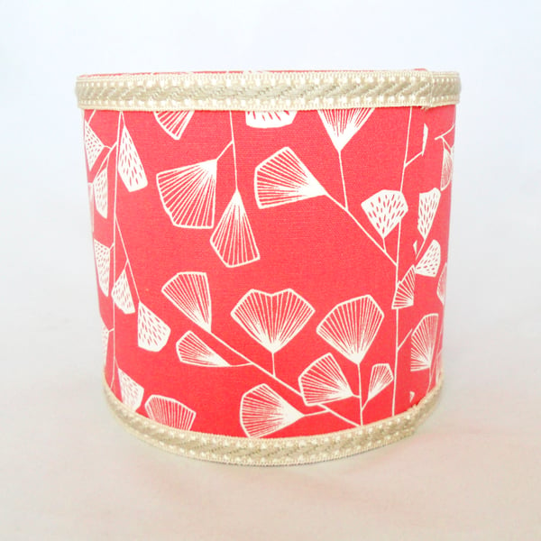 Small drum lampshade in coral pink