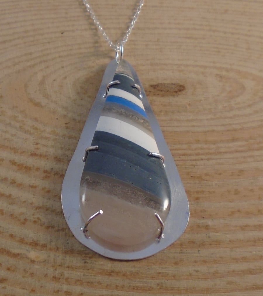 Sterling Silver Boatite Wave Necklace