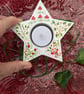 Toadstool and Holly Berry hand-painted battery light tealight holder 