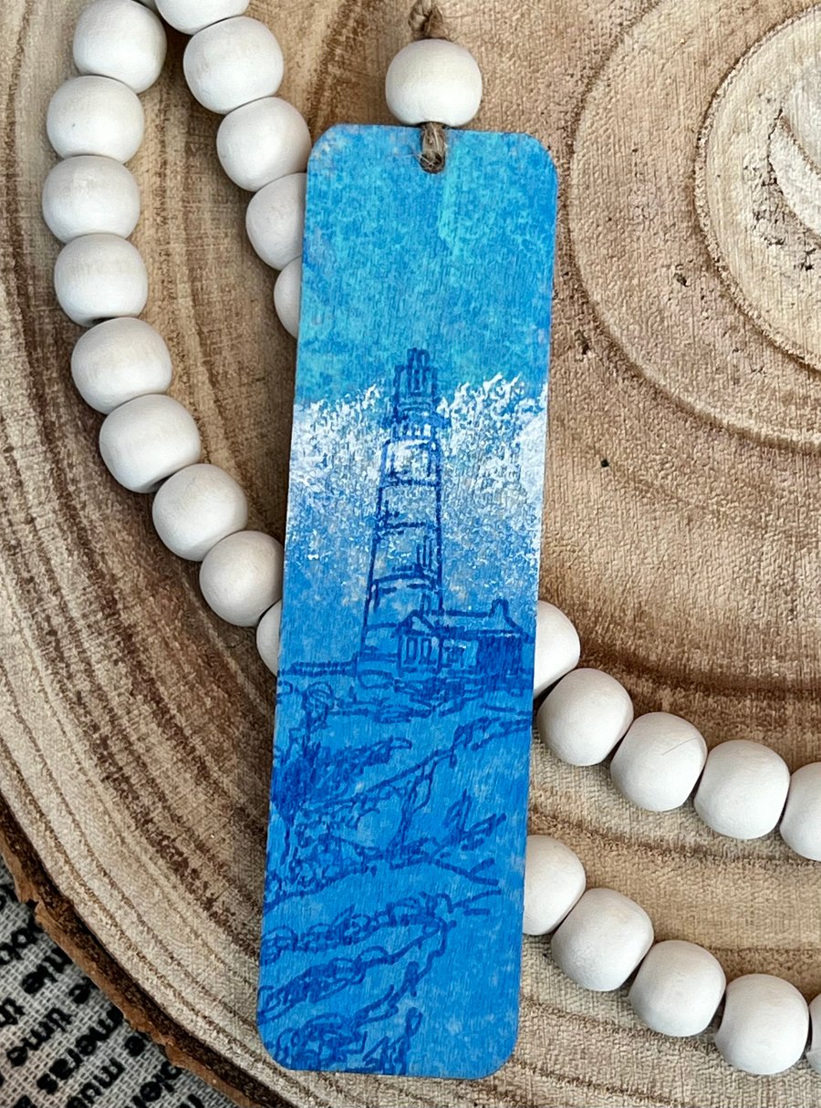 Wooden Bookmark and or Home Decoration - ‘Lighthouse’ seaside themed 