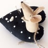 Mouse on a heart pin cushion