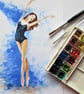 Ballerina dancing girl. Original Watercolour Painting. - Image 4