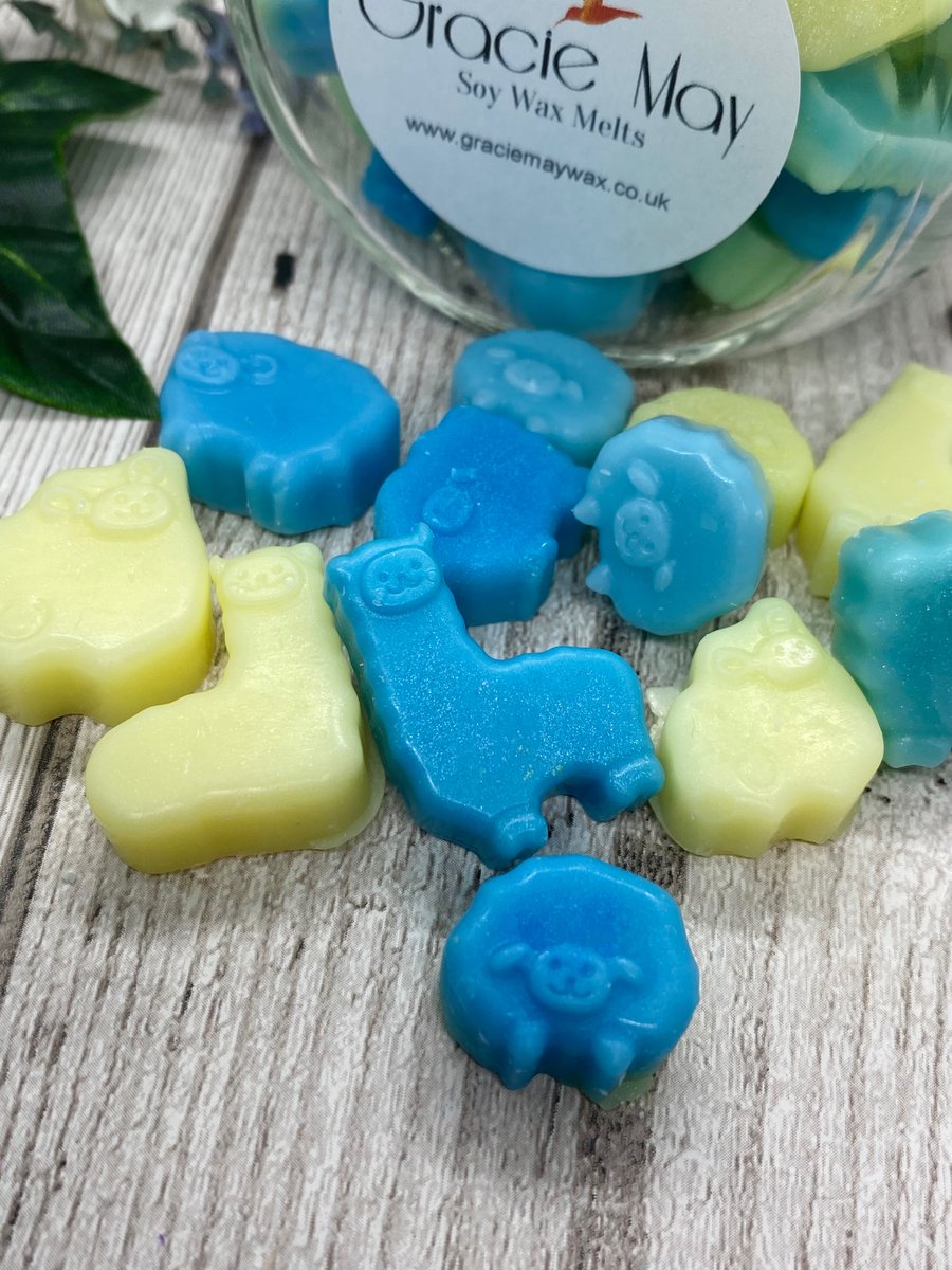 Clean Cotton soy wax melt minis in glass jar vegan friendly cruelty free