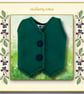 Dark Green Tailored Felt Waistcoat lined with William Morris Fabric