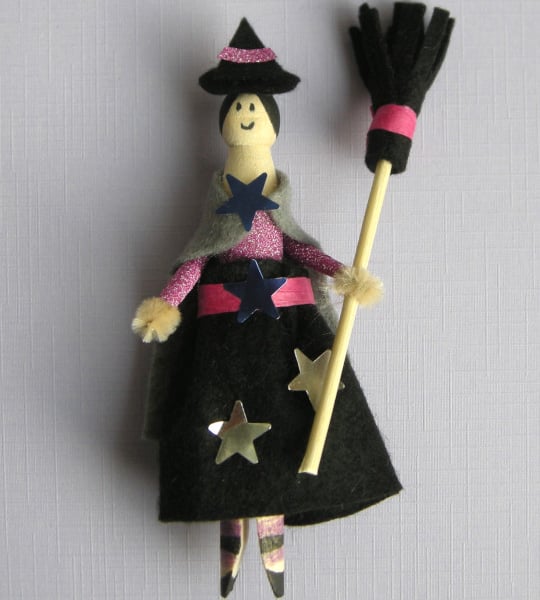 Craft kit Wendy the witch peg doll