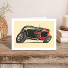 Roadster Greeting Card: Hand Drawn Illustration for a Car Lover (409)