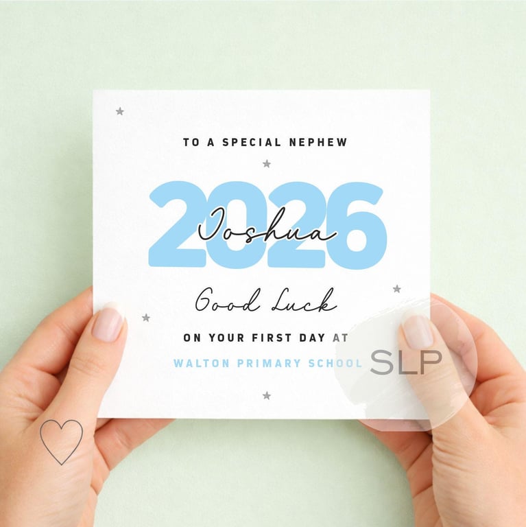 Personalised First Day at School Card 2026, Good Luck School Card